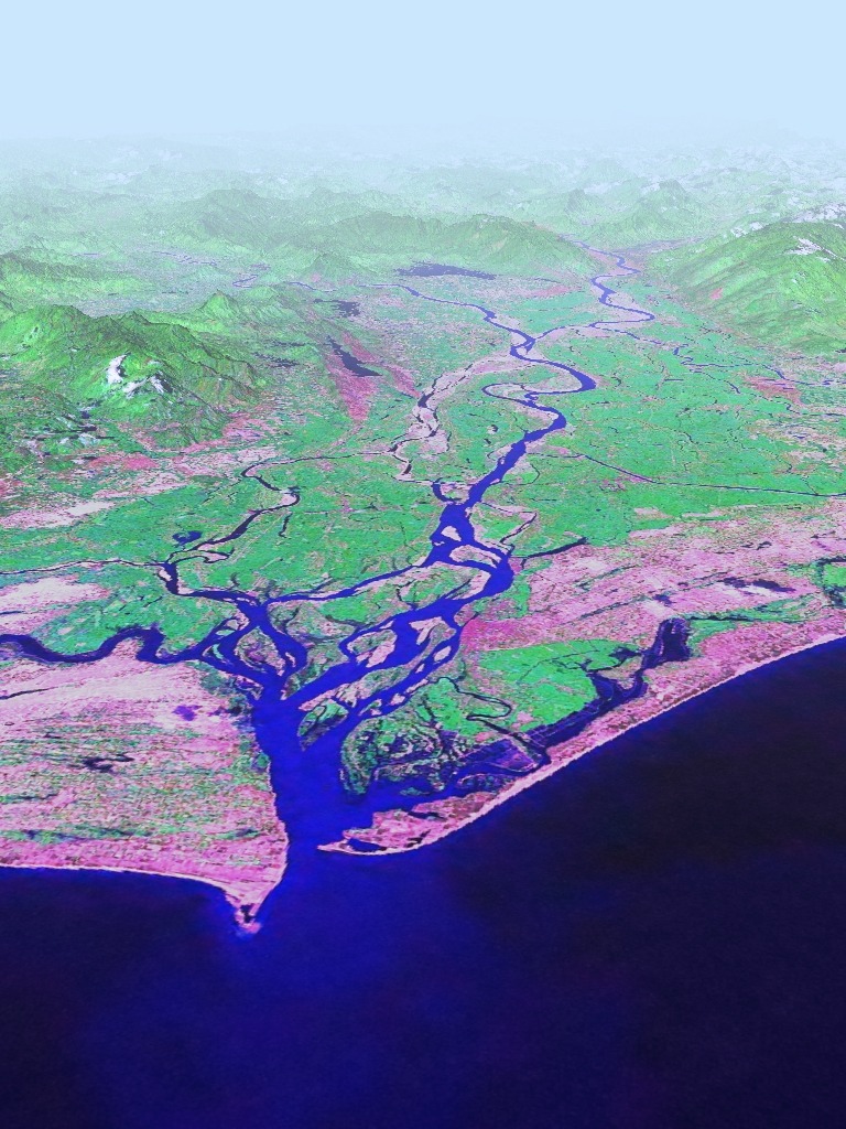 Viet Nam – Quang Nam Province: 3D View of the Bon River Delta