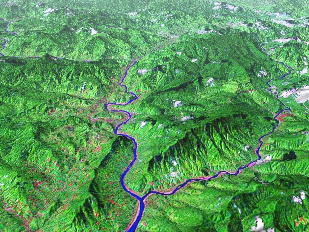 Viet Nam – Quang Nam Province: 3D View of Bung River / Cai River
