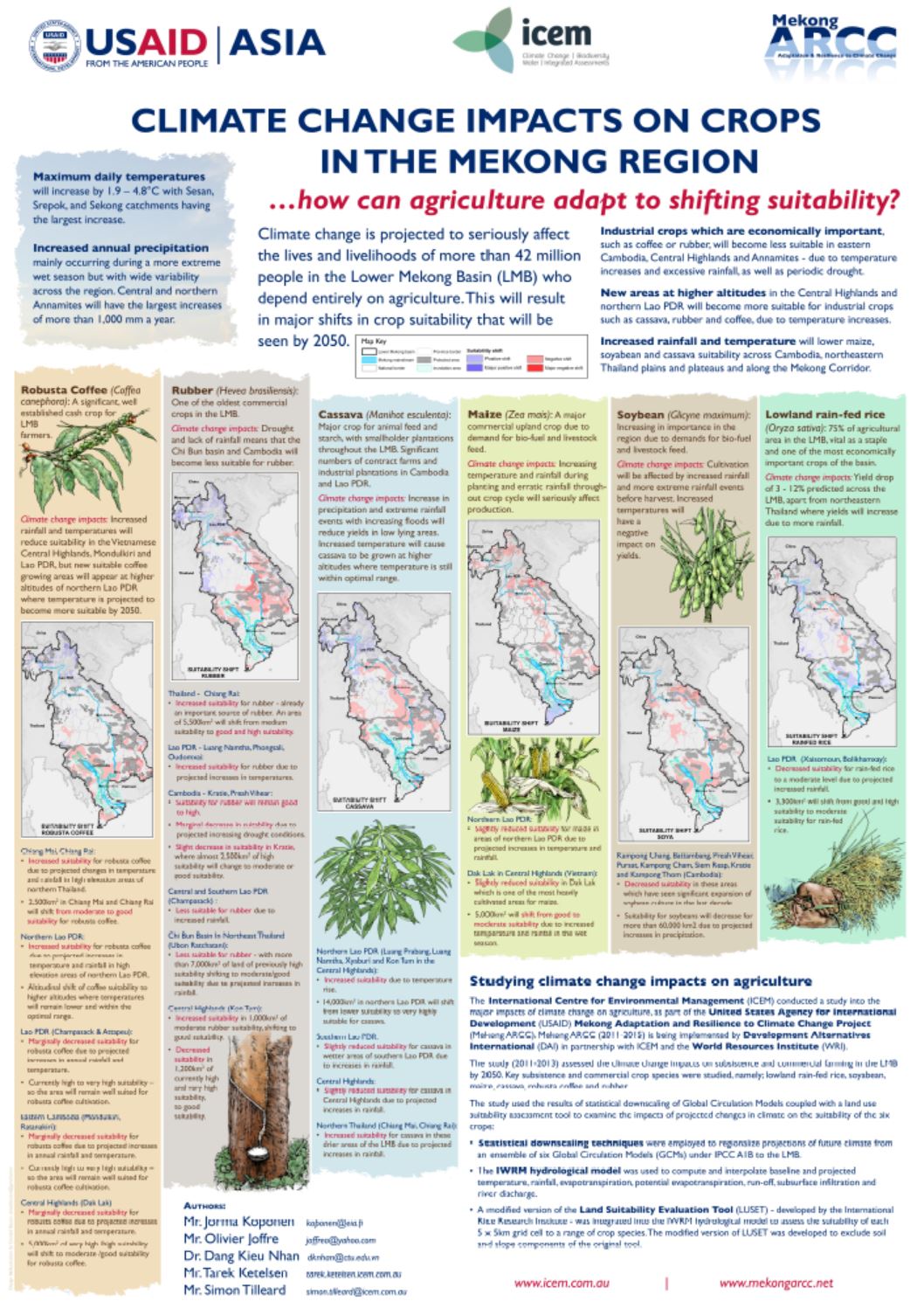 POSTER: USAID Mekong ARCC: Climate Change Impacts on Agriculture in the Mekong Region